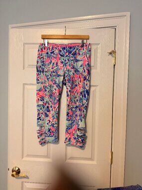 Lilly Pulitzer Active/Yoga Pants (Pink, Blue)- L